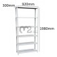 Estante de Aço - Com 1 Reforço na Prateleira- EST. 30 C/R - 1980mm x 920mm x 300mm